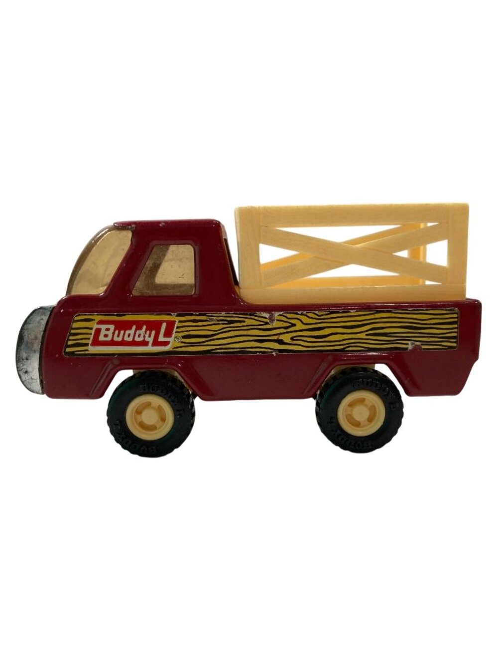 Vintage 70s Buddy L Red Stake Bed Pick Up Truck Japan Metal Plastic Toy Vehicle